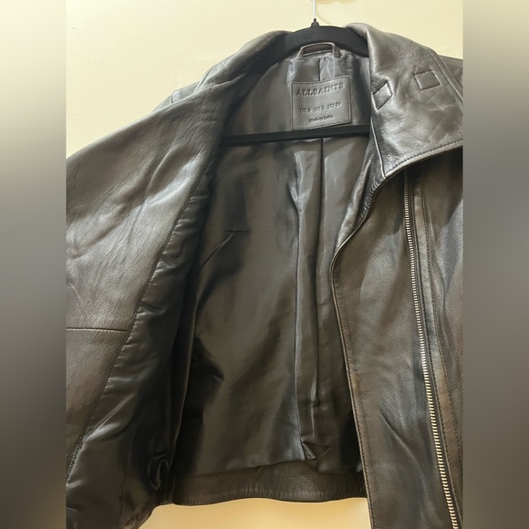 AllSaints Bales Biker Jacket in Black, Size 2 - Picture 10 of 15